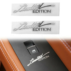 2pcs 3D Metal Limited Edition Logo Car Side Fender Rear Trunk Emblem Badge Metal Sticker Decals Car Decoration Accessories