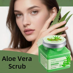 500g Aloe Vera Exfoliating and Purifying Scrub, Rich in Aloe Vera Extract, Unforward Skin, Fresh Fragrance, Long-Lasting Fragrance, Ice Cream Texture, Refreshing Skin Tactile, Rub Texture with Delicate Scrub Particles Can Eff