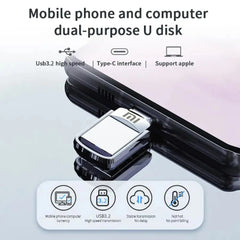 XIAOMI 2TB Metal Pendrive 2 IN 1 OTG 1TB 512GB USB Flash Drives 256GB 2TB USB 3.2 Pen Drive Memory Stick Type C For Cellphone PC