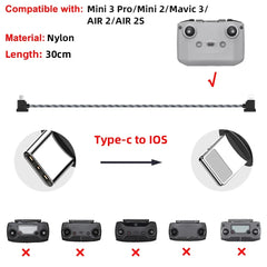 Data Cable OTG Remote Controller to Phone Tablet Connector USB TypeC IOS Extend for DJI MINI 4K/2/3 Pro/SE/Pro/Air/Mavic 2/3