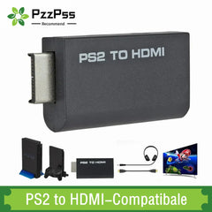 محول صوت وفيديو PzzPss PS2 إلى HDMI متوافق مع 480i/480p/576i مع مخرج صوت 3.5 مم يدعم جميع أوضاع العرض من PS2 إلى HD