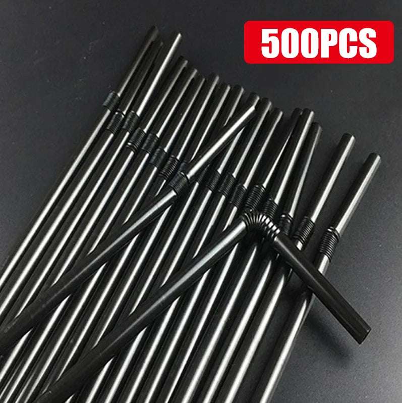 50-1000Pcs Multicolor Drinking Straws rietjes Milk Tea Bar Party Wedding Kitchen Home Accessories Beverage Black Straw Wholesale