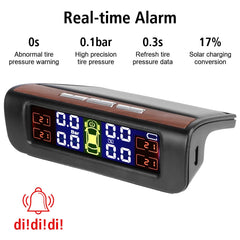 Tire Pressure Monitoring System Temperature Warning New C External Battery Version Sensors Solar TPMS Car Tyre Pressure Monitor
