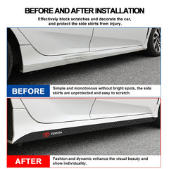 2pcs For Toyota Yaris Corolla Avensis Aygo Vitz Vios Yaris Mark-X Mirai Car Door Side Skirt Sill Stripe Carbon Decals Styling