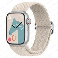Braided Loop Strap For Apple watch Ultra Band 49mm 44mm 40mm 45mm 41mm 42mm 38mm Elastic Solo bracelet iWatch series9 8 7 6 se 3