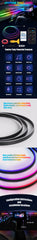 Car Ambient Lights Universal LED Symphony RGB Atmosphere Lamp 64 Colors Acrylic Strip APP Control Remote for Tesla Model 3 Y S X