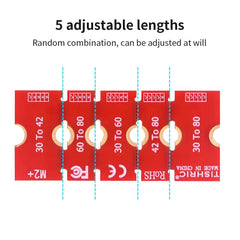 TISHRIC M.2 NGFF NVME SSD Extension Board Adapter 2230 2242 2260 2280 M2 Length Extend Adapter Bracket Card 5 Adjustable Lengths