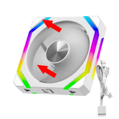 مروحة تبريد JUMPEAK CS120 ARGB مقاس 360 مم 240 مم قابلة للتكديس وتوصيل PWM صامتة 120 مم مراوح RGB لألعاب الكمبيوتر ومبرد المياه