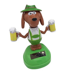 Car Decoration Bobble Head Toy Solar Powered Dancing Dog Solar Dashboard Doll Decoration Cute Dog Swinging Animated Dancer Toy