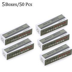 50/10pcs Eyebrow Blades Stainless Steel Microblading Eye Brow Trimmer Face Hair Remover Replaceable Razor Makeup Beauty Tools