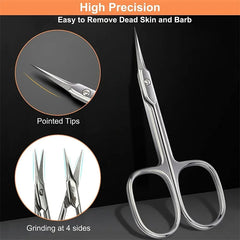 1PC Stainless Steel Dead Skin Scissors Sharp-Nosed Scissors Russian Eagle Hook Dead Skin Scissors Manicure Dead Skin Tools