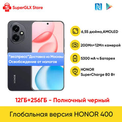 هاتف HONOR 400 الأصلي النسخة العالمية 5G الذكي بشاشة AMOLED مقاس 6.55 بوصة ومعدل تحديث 120 هرتز ومعالج Snapdragon 7 من الجيل الثالث بدقة 200 ميجابكسل وبطارية 6000 مللي أمبير في الساعة وشحن فائق السرعة بقوة 80 واط وتقنية NFC
