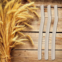 Wheat-straw eyebrow razors, three curved handles with stainless blade strips