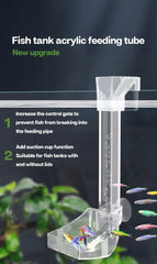Aquarium Acrylic Feeding tube Anti-stuck fish design Transparent fish feeder Suitable for a variety of fish tanks