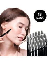 Eyebrow trimmer set, black handle with silver comb blades (18-pack)