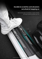 5Pcs Car Carbon Fiber Stickers Door Sill Anti Scratch Decals For BYD Atto 3 Yuan Plus Han Tang EV F3 E6 Dmi Song F0 Qin Pro G3 I