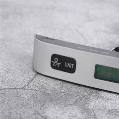 ميزان محمول بشاشة LCD رقمية 110 رطل/50 كجم، حقيبة سفر إلكترونية معلقة، أدوات موازنة وزن الأمتعة