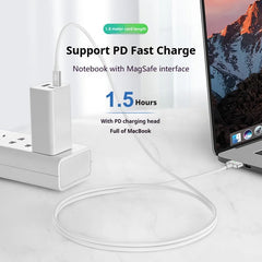 كابل شحن سريع USB Type-C إلى Magsafe1 و2 برأس مغناطيسي L / T لأجهزة MacBook Air / Pro