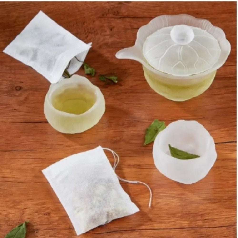 100 Pcs Disposable Tea Bags Filter Bags for Tea Infuser with String Heal Seal Food Grade Non-woven Fabric Spice Filters Teabags