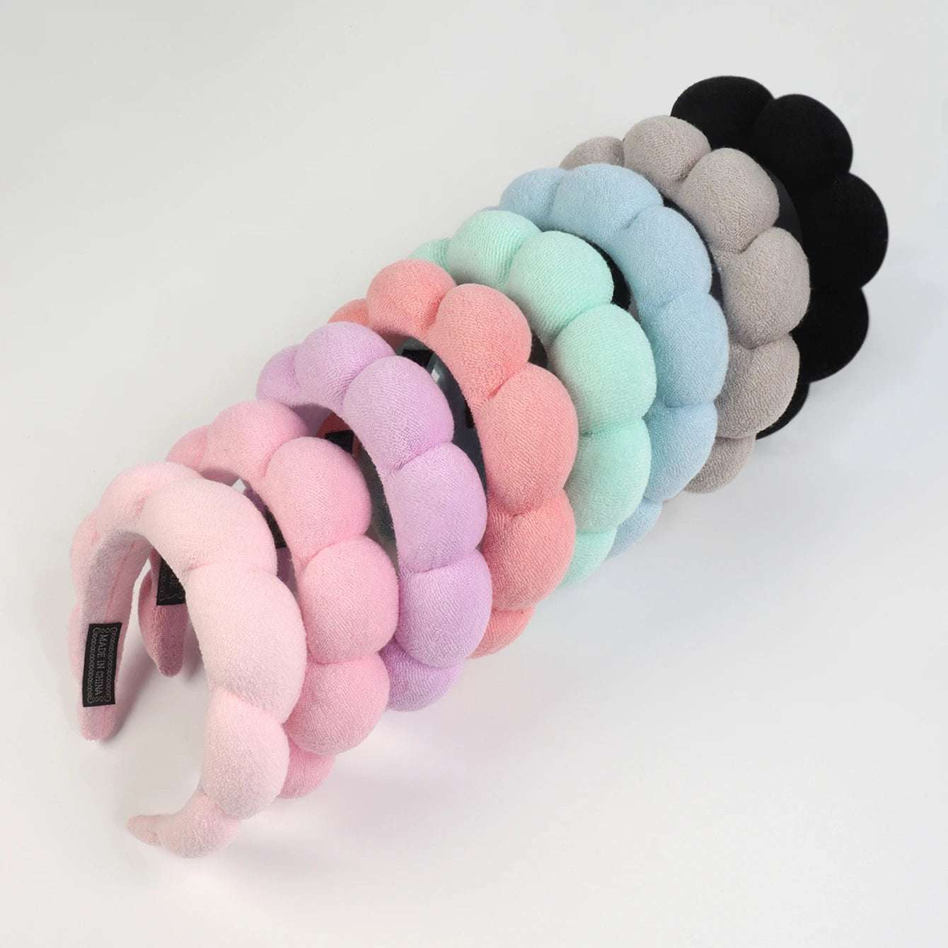 3 件套时尚 Microfiber Washing Wristbands Scrunchies Puffy Headband Spa Bubble Headband for Washing Face Makeup Shower Skincare
