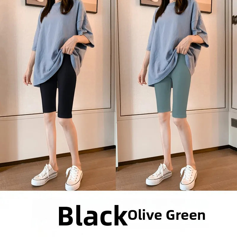 Thin Five-Point Modal Ice Silk orts Women's Tight Se Pants Summer Lightweight Breathable Ladies Base Layer Trousers