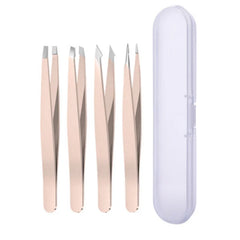 4pcs Set Professional Tweezers for Daily Cleaning of Eyebrows, Eyelashes and Whiskers, Great Precision For Facial Hair