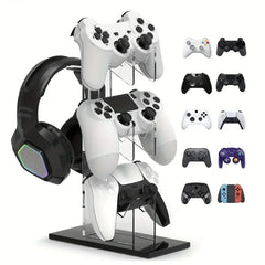 حامل وحدة تحكم عالمي ثلاثي الطبقات وحامل سماعة رأس لجهاز PS4 PS5 XBOX ONE SWITCH، حامل وحدة تحكم ملحقات الألعاب