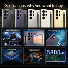 FUFFI S25 Pro Smartphone 5G Cellphones Android 12,6.8 inch Screen,12+512GB,24+48MP Mobile phone 5800mAh Google Play Store,Phone