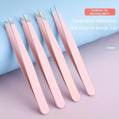4 pcs Tweezers Set - Professional Tweezers For Eyebrows - Great Precision For Facial Hair, Splinter And Ingrown Hair Removal Wit