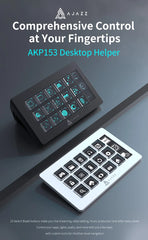 AJAZZ AKP153E Stream Deck لوحة تحكم متعددة الوظائف مع 15 مفتاح ماكرو ولوحة مفاتيح صغيرة مخصصة لإجراءات التشغيل