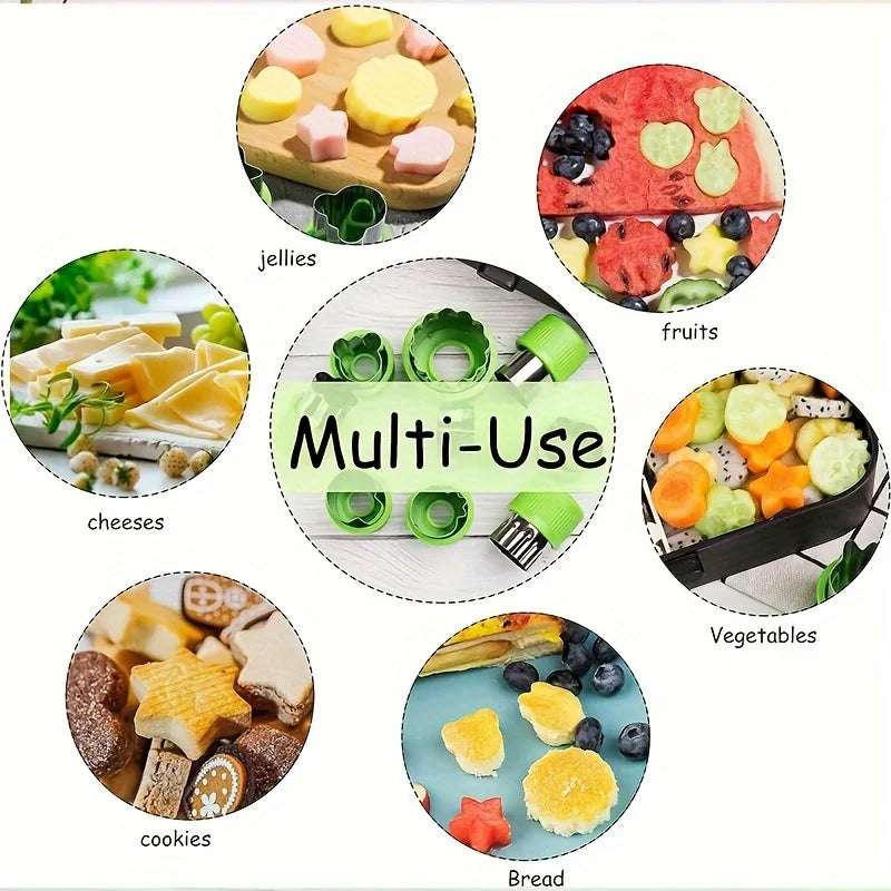 9PCS/Stainless steel Cookie and Vegetable Cutting Set - Mini fruit and cookie embossing molds for children's baking