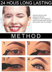 1 Pcs Black Wings Stamp Liquid Eyeliner, Easy Cat Eye Template Makeup Tool Anti-smudge, Vamp Wing, Lasting Waterproof Anti-sweat