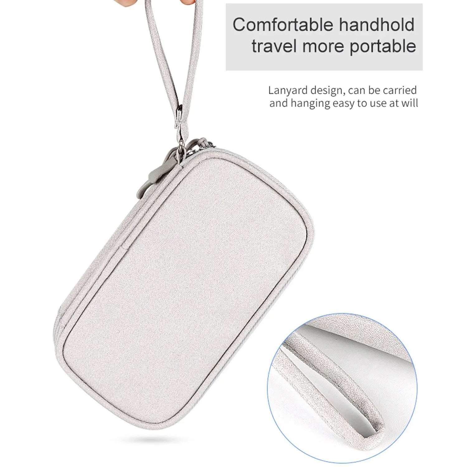 Data Cable Storage Bag Waterproof Portable Carry Case  Storage Bag Travel Organizer Bag for Cable Cord USB Charger
