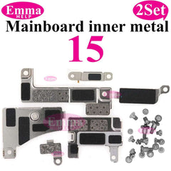 2Set Inner Metal Cover Plate Mainboard inner Iron with Screws For iPhone 13 12 15 Pro Max 14 Plus Bracket Holder Screw Parts