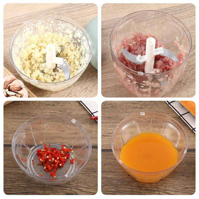 500/900ML Manual Meat Mincer Garlic Chopper Rotate Garlic Press Crusher Vegetable Onion Cutter Kitchen Cooking Accessories