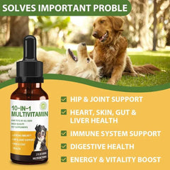 Vitamin Rich Pet Multivitamin Drops - With Cranberry, Vitamin C, D, B1, B2, MSM - Enhance Immunity For Dogs & Cats - 60ML
