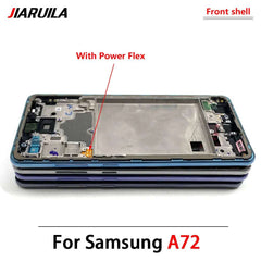 NEW For Samsung A33 A52 A52S A72 A52 5G A54 A73 Front Housing LCD Frame Bezel Plate Replacement Repair Part With Side Button
