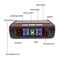 Tire Pressure Monitoring System Temperature Warning New C External Battery Version Sensors Solar TPMS Car Tyre Pressure Monitor