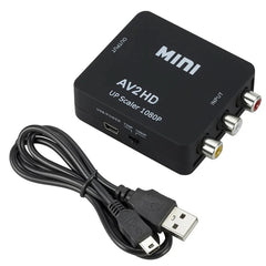 محول RCA AV إلى HDMI متوافق مع AV/CVSB L/R Video Box HD 1080P 1920*1080 يدعم NTSC PAL إخراج AV إلى HDMI متوافق