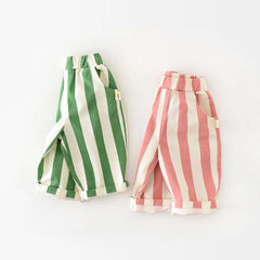 MILANCEL Spring New High Waist Cool Kids Baby Stripe Pants Korean Style Casual Children School Trousers Outwear Clothing