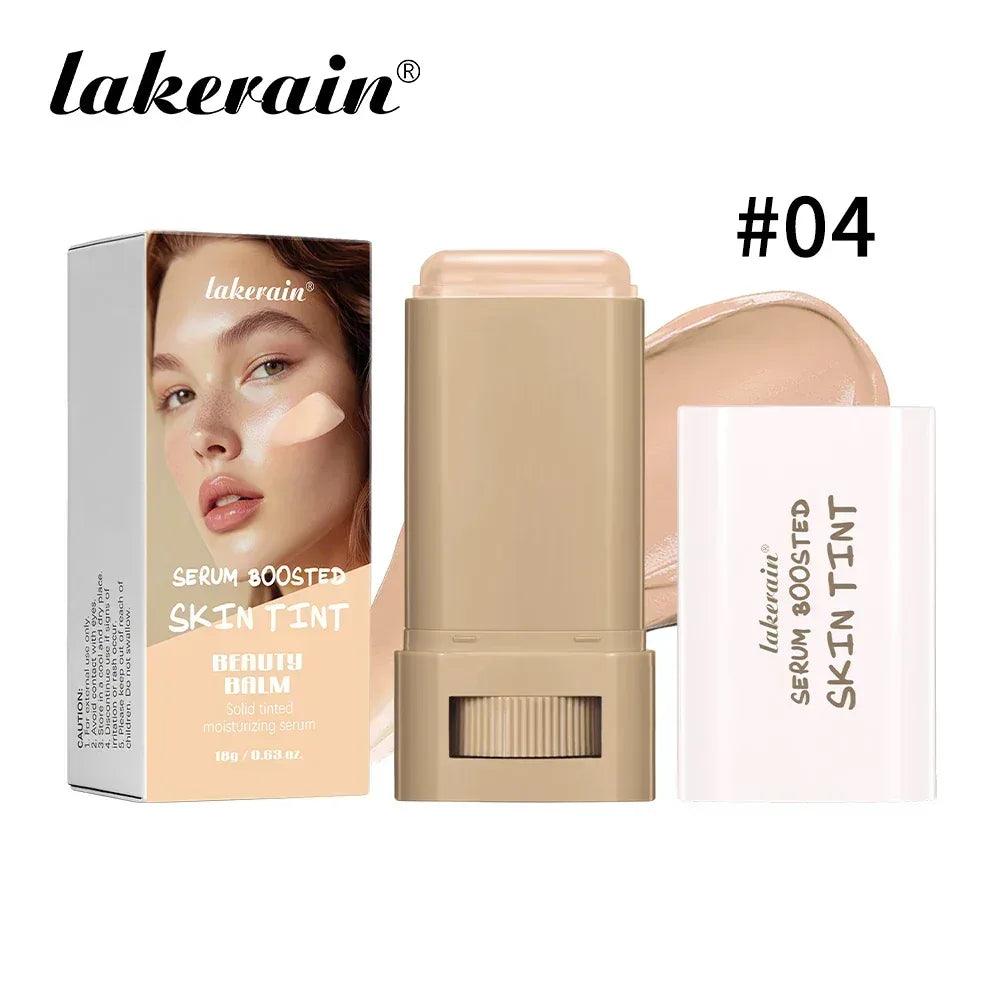 Skin tint foundation stick #04, beige tube and warm-beige cap