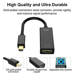 Mini DisplayPort to HDMI-compatible Adapter 4K/1080P Mini DP Male to HD Female Converter Compatible for MacBook Air/Pro