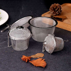 Herbal Ball Tea Spice Strainer Durable Silver Reusable Stainless Mesh Teakettle Locking Tea Filter Infuser Spice Kitchen 5 Sizes