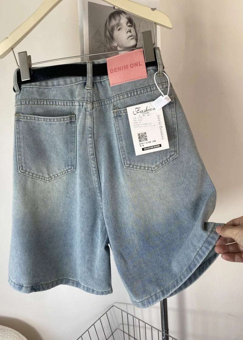 High Waist Wide Leg Jeans orts Women Loose Fit Straight Cut Five Lengths Summer New Sle Korean Version Slimming Effect