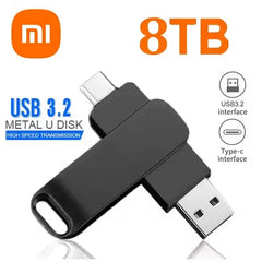 محرك أقراص فلاش USB 3.2 من شاومي بسعة 16 تيرابايت، بطاقة ذاكرة معدنية عالية السرعة، محرك أقراص فلاش، محرك أقراص فلاش، عصا مقاومة للماء