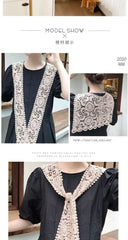 Women Shrugs Lace Hollow Out Female Summer Casual All-match Shawls Simple Scarf-collar Sleeveless Knitted Tops Korean Style Chic
