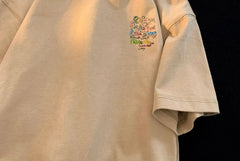 ex Pure Cotton ort Sve T-irt fiti Letter Print Casual Faionable UV Protection Coating Tag Removed Clothing