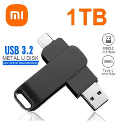 محرك أقراص فلاش USB 3.2 من شاومي بسعة 16 تيرابايت، بطاقة ذاكرة معدنية عالية السرعة، محرك أقراص فلاش، محرك أقراص فلاش، عصا مقاومة للماء