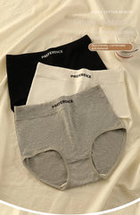 3PCS/set Color Panties Cotton Women Comfortable High-waist Underwear Soft Lingerie Breathable Female Panty Fitness Sports Briefs