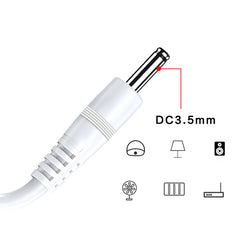 2025 New USB to for DC 3.5mm x 1.35mm 2A Max for DC Barrel Jack Power Cable USB LED Strip Lights Flashlight Charging Cord